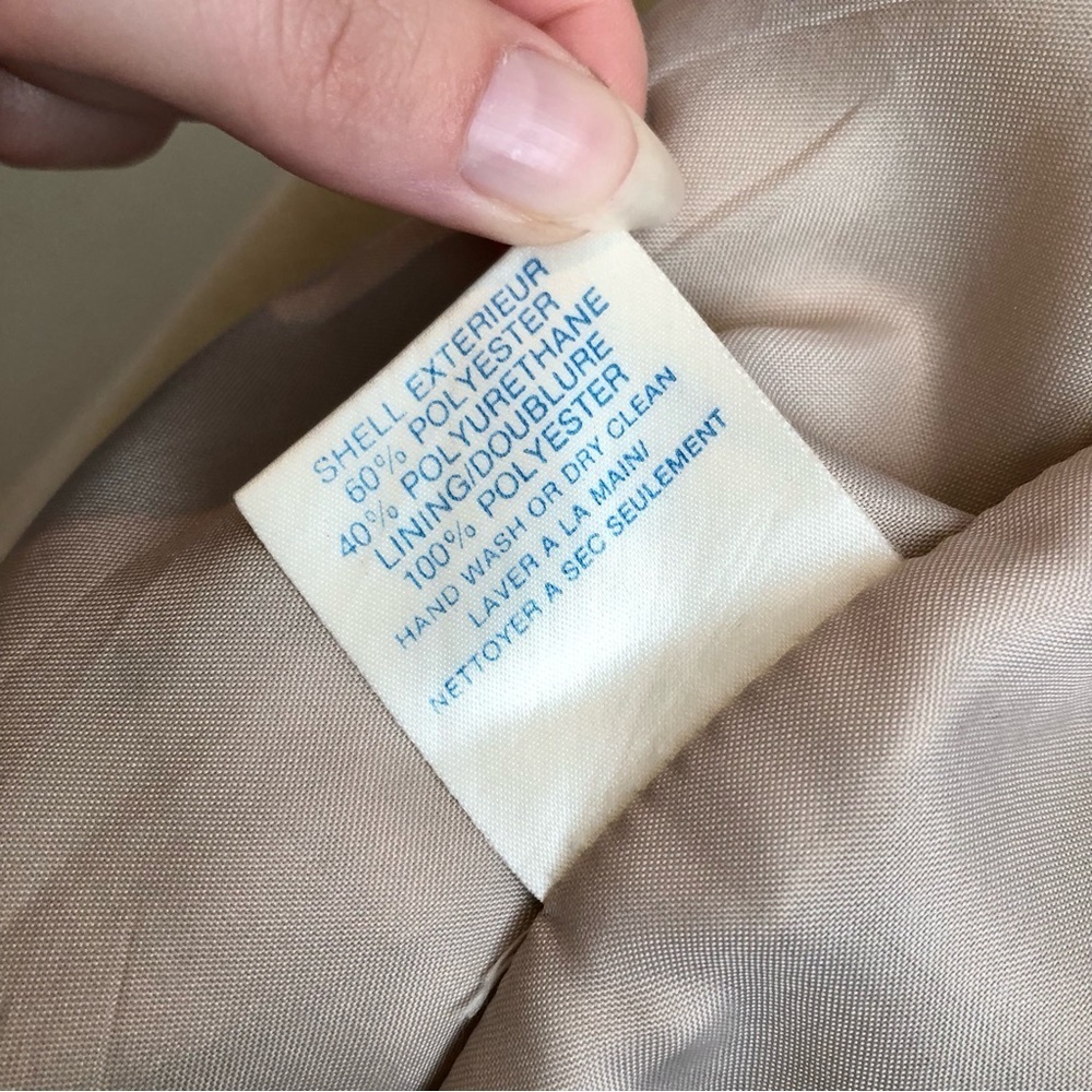 Vintage Olympic Faux Suede Bomber Jacket Tan Cream Size 6 - Picture 12 of 13